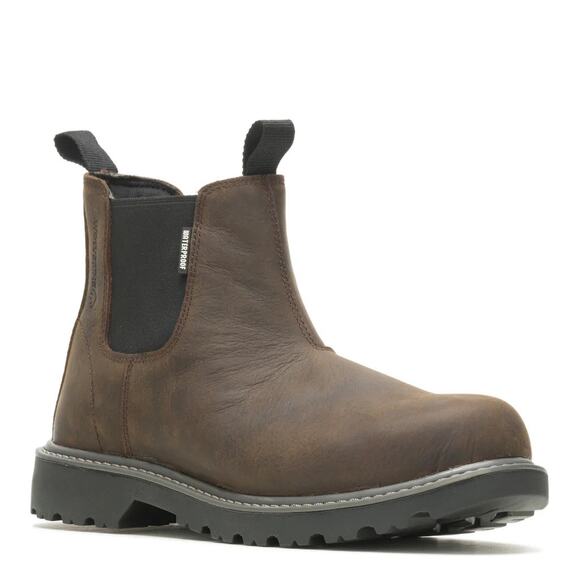 Wolverine Men's 8M Dark Brown Floorhand Romeo Chelsea Work Boots Soft Toe LE3-8 - Picture 1 of 9